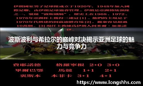 波斯波利与希拉尔的巅峰对决揭示亚洲足球的魅力与竞争力